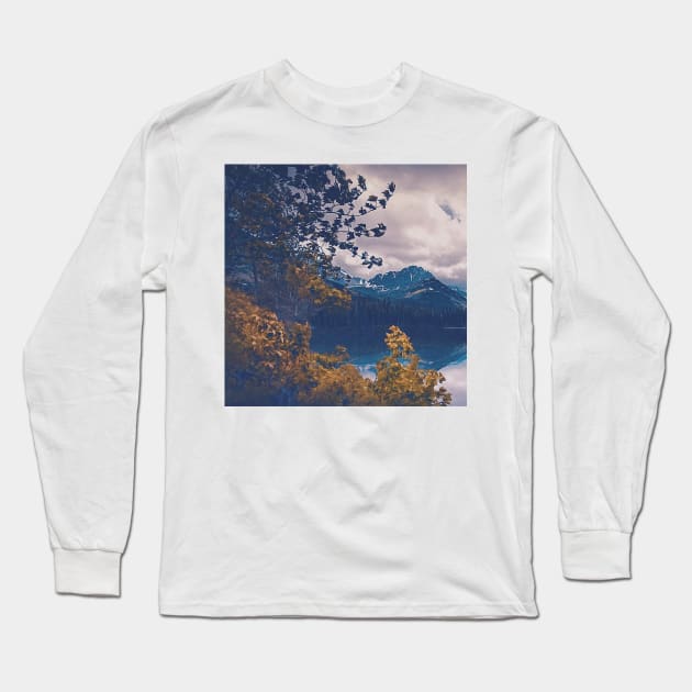 Landscape Photography, Mountain Ranges and Beautiful Lake Long Sleeve T-Shirt by Nature-Arts